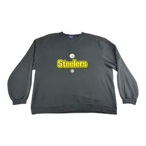 Vintage Pitsburgh Steelers Sweatshirt Adult XL Reebok Football Black Crewneck